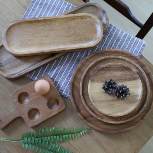 아카시아 원목 나무 접시 우드 플레이트 그릇(6가지옵션)