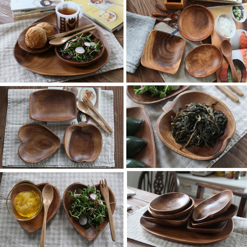 아카시아 원목 나무 접시 우드 플레이트 그릇 (7가지옵션)